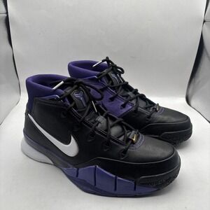 Kobe 1 Protro Black/White Varsity Purple Gold Size 9.5M